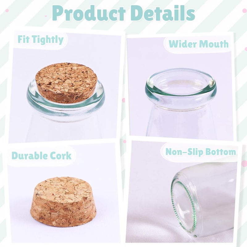 OurWarm 3.4oz Small Glass Jars with Lids, 12PCS Mini Glass Jars with Cork Twine Tags & Stickers, Versatile Potion Bottle Honey Spice Vials Candy Jars for DIY Crafts Birthday Wedding Gifts Party Favors - Image 4